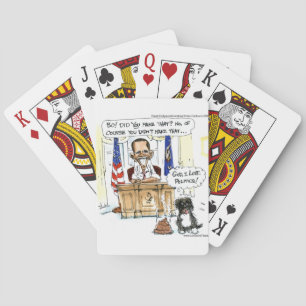 Obama & Bo Satirische Cartoon-Geschenke T-Shirts & Spielkarten