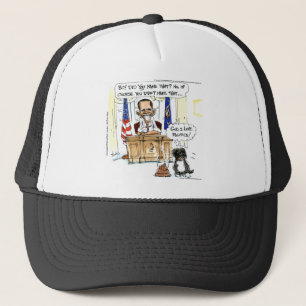 Obama & Bo Satirische Cartoon-Geschenke T-Shirts & Truckerkappe