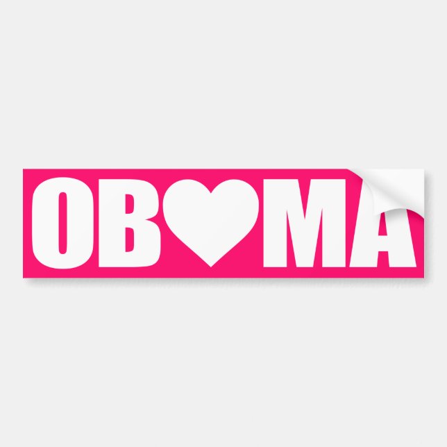""OBAMA" BUCHSTABIERT MIT HERZEN " AUTOAUFKLEBER (Vorne)