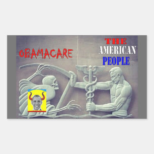 OBAMA CARE / AMERIKANISCHE VOLKSWIRTSCHAFTEN RECHTECKIGER AUFKLEBER
