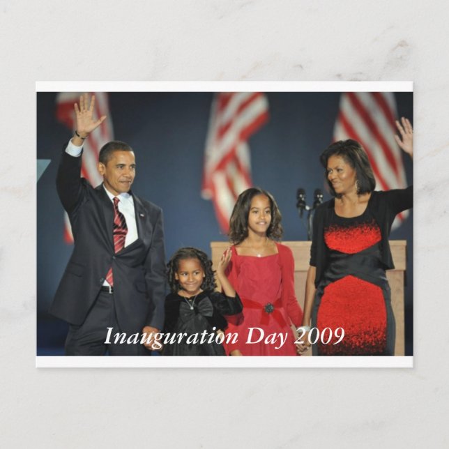 obama & Carte postale de la nuit électorale famili (Devant)