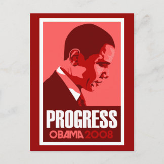 Obama - Carte postale rouge foncé Progress