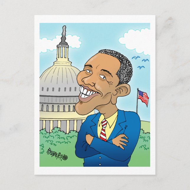 OBAMA CARTOON POST CARDS POSTKARTE (Vorderseite)