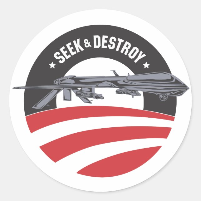 obama cherche et détruit autocollant de mission (Devant)