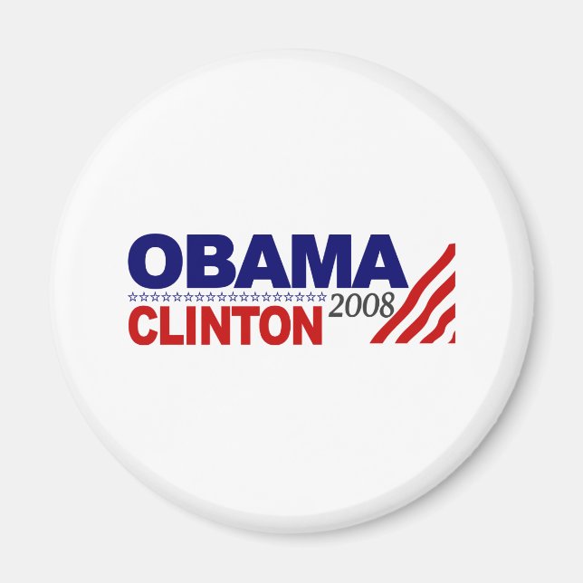 Obama Clinton 2008 Magnet (Vorne)