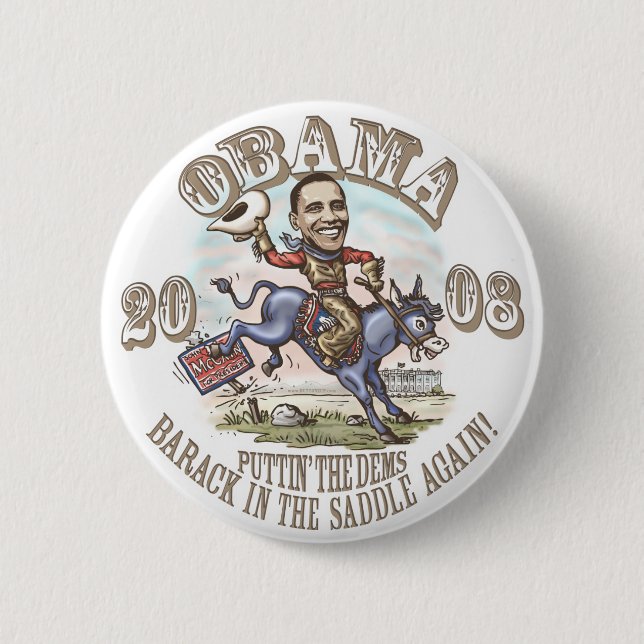 Obama-Cowboy 2008 Button (Vorderseite)