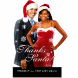 Obama - Dank an die Skulptur von Santa Foto Freistehende Fotoskulptur<br><div class="desc">Die Fotoskulptur von Präsident Barack Obama und First Lady Michelle ergänzt Ihre Weihnachtskollektion hervorragend! Kreiert von dem Chicagoer Künstler Cheryl Daniels.</div>