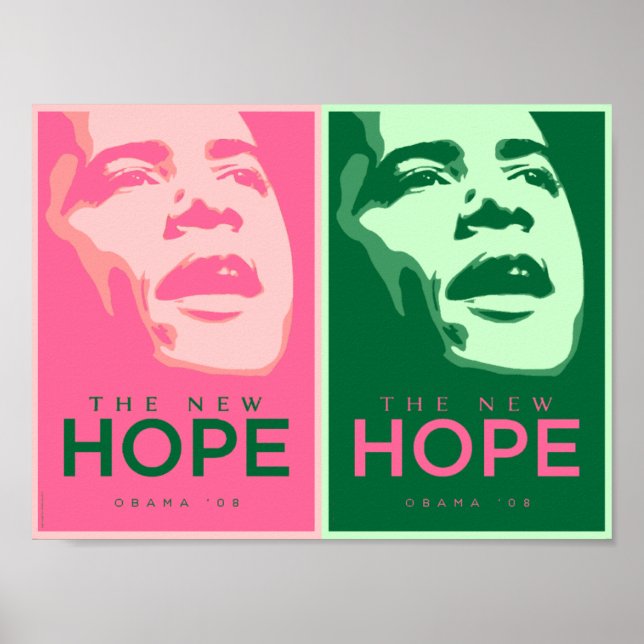 Obama - Das neue Hope Pink & Green Poster 2 (Vorne)