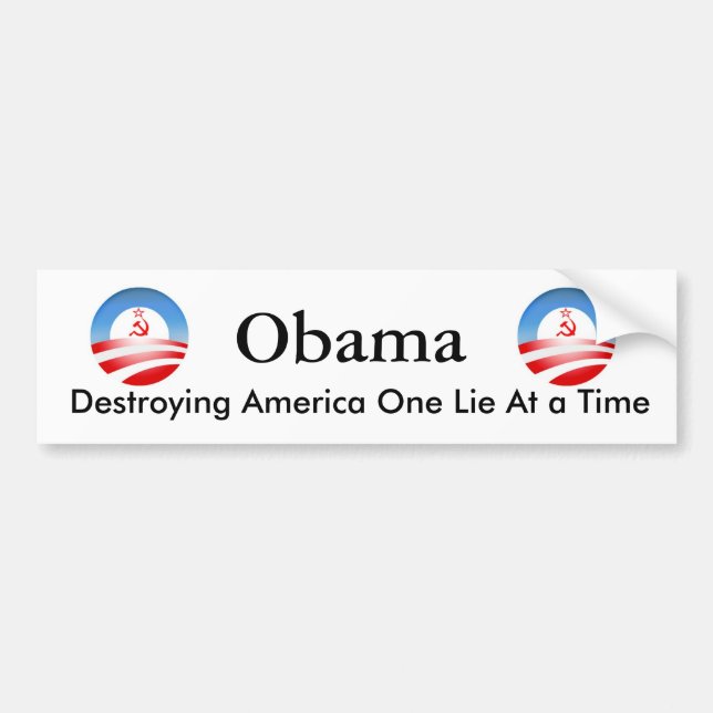 Obama, der Amerika zerstört Autoaufkleber (Vorne)