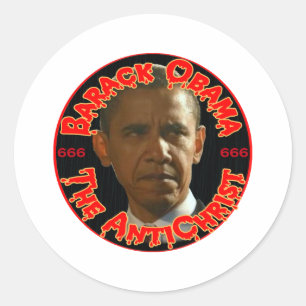 Obama der Antichrist Runder Aufkleber
