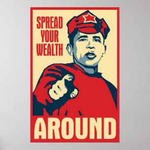 Obama, der den Reichtum um Plakat verbreitet