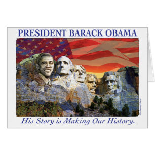 Obama, der der Geschichtsmount rushmore Karte