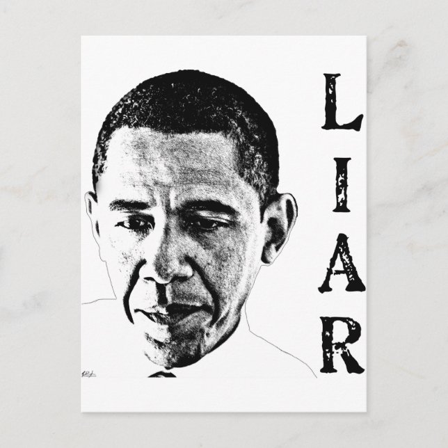 Obama der Lügner Postkarte (Vorderseite)