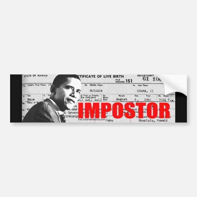 Obama der Schwindler Autoaufkleber (Vorne)