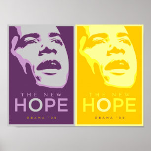 Obama die neue Hoffnung lila u. Goldplakat Poster