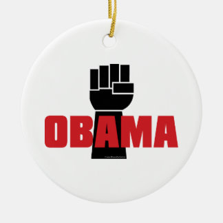 Obama direkt auf Anhebung der Schwarzen Faust-Orna Keramik Ornament