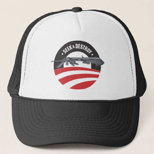 Obama-Drohnesuchvorgang und zerstören Truckerkappe (Vorderseite)