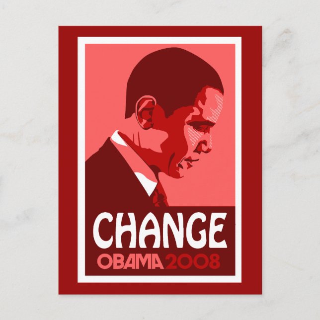 Obama - Dunkle rote Postkarte ändern (Vorderseite)