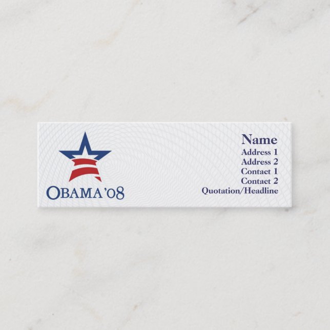 Obama - dünn mini visitenkarte (Vorderseite)