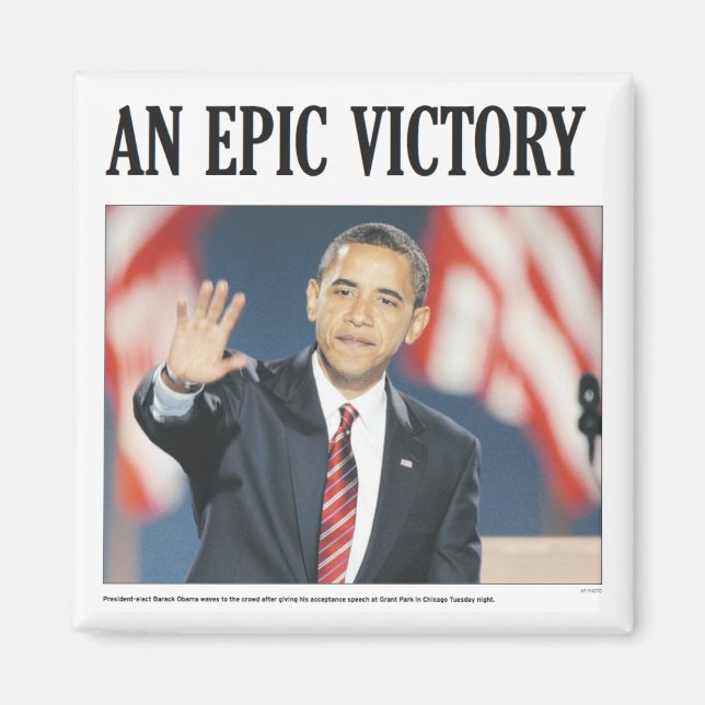 Obama: Ein episches Siegmagazin Magnet (Vorne)