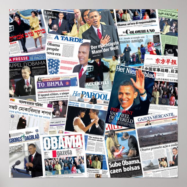 Obama Einweihung des International Newspaper Poste Poster (Vorne)