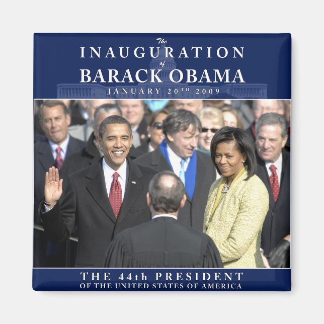 Obama Einweihung Foto Magnet (Vorne)