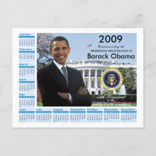Obama Einweihung - Kalender 2009 beibehalten Postkarte