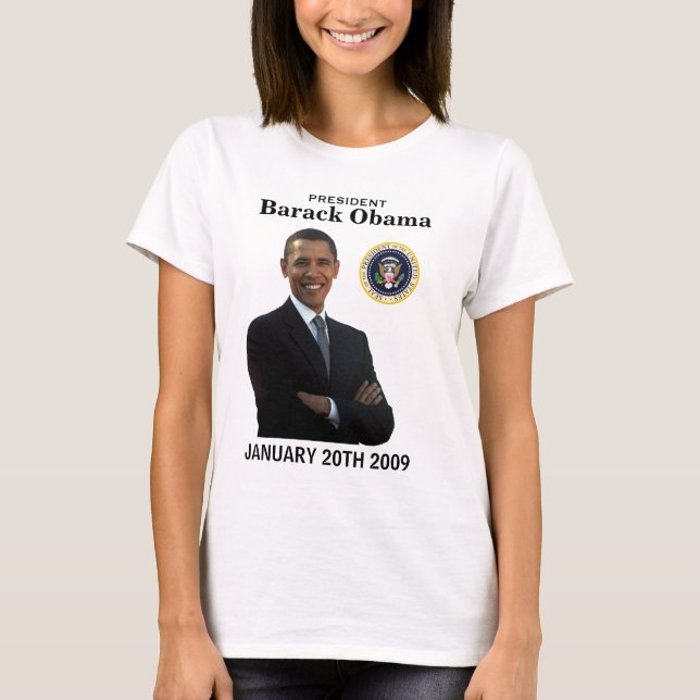 Obama Einweihung Ladys Long-Ärmel-T-Shirt T-Shirt (Vorderseite)