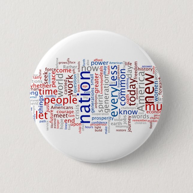 Obama-Einweihungs-Sprache-Knopf Button (Vorderseite)