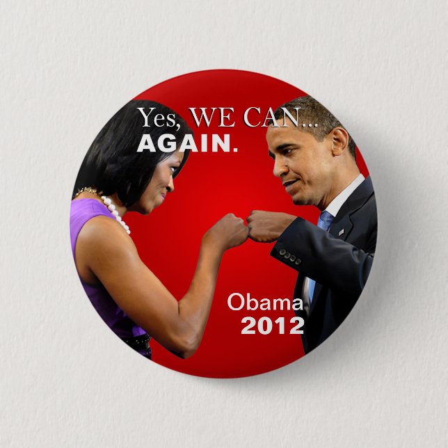 Obama-Faust-Stoß - ja können wir, wieder Button (Vorderseite)