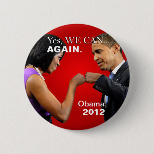 Obama-Faust-Stoß - ja können wir, wieder Button