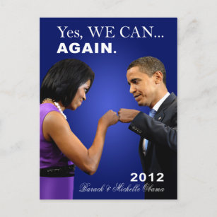 Obama Faustschlag - ja, wir können es wieder Postkarte
