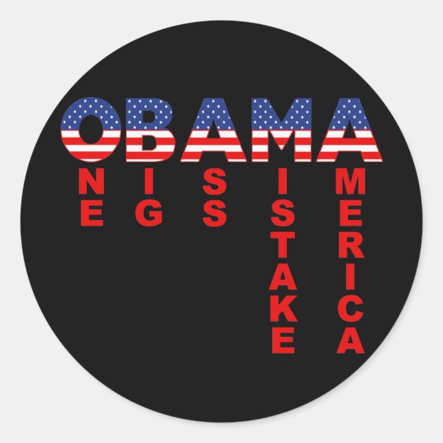 Obama-Fehler 1 Runder Aufkleber (Vorderseite)