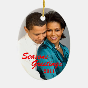 Obama-Festtages-Weihnachtsverzierung Keramikornament