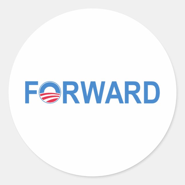 Obama Forward Runder Aufkleber (Vorderseite)