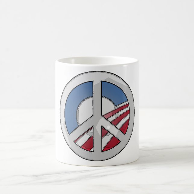 Obama-Friedenszeichen Kaffeetasse (Mittel)