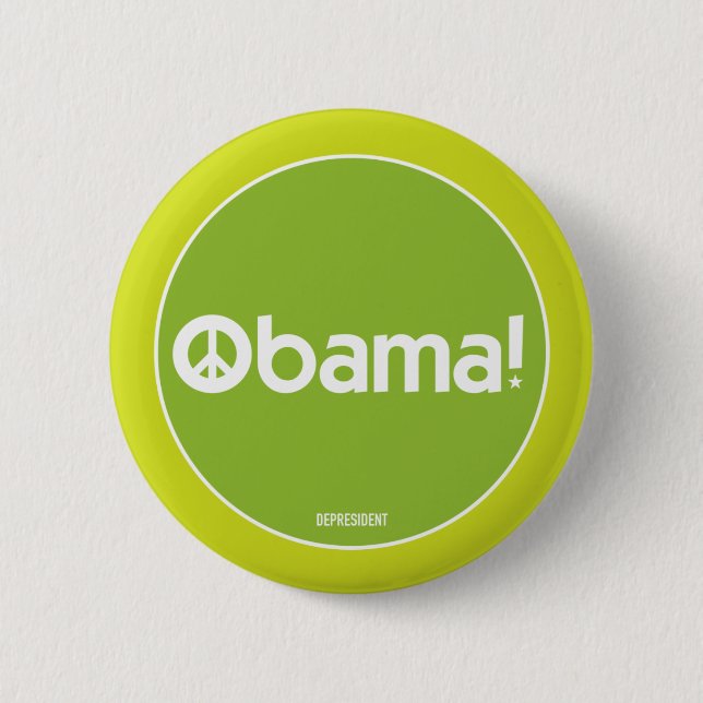 Obama für Friedensgrün-Knopf Button (Vorderseite)