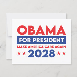Obama für Präsident 2028 macht Amerika wieder wich Postkarte