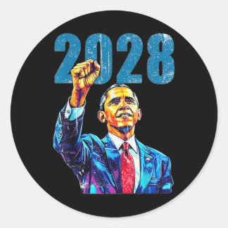 Obama für Präsident 2028 Obama 2028 4 Runder Aufkleber
