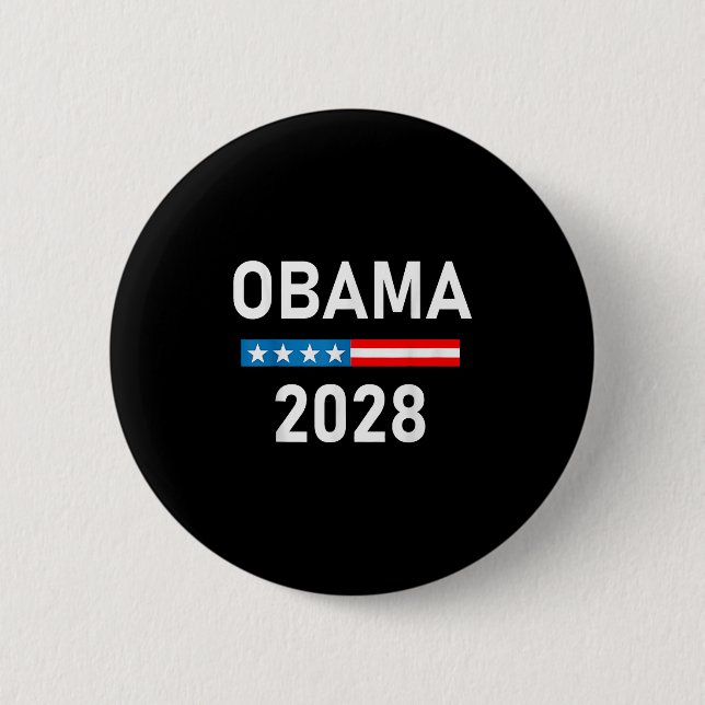 Obama für Präsident Obama 2028 Button (Vorderseite)