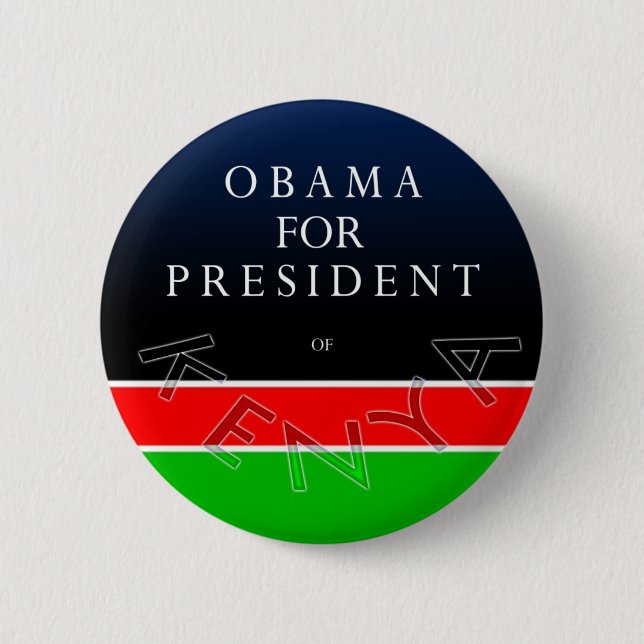 Obama für Präsidenten von Kenia-Knopf Button (Vorderseite)