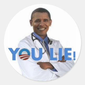 Obama Gesundheitsfürsorge, Sie lügen Runder Aufkleber