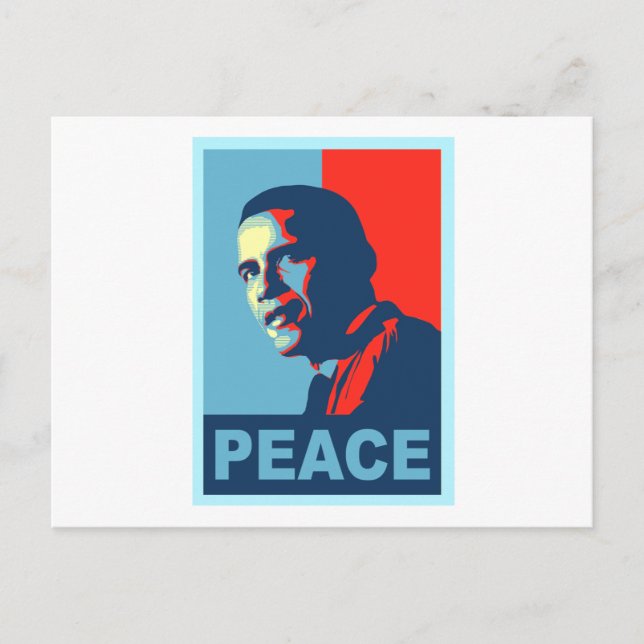 Obama gewinnt Friedensnobelpreis-T - Shirt Postkarte (Vorderseite)