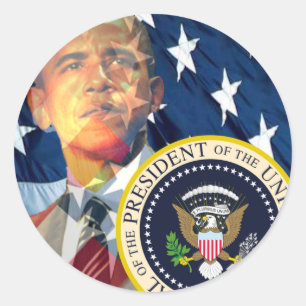 Obama gibt 3 runder aufkleber