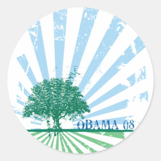 Obama Green Runder Aufkleber