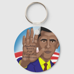 Obama-Handel im Teleprompter Schlüsselanhänger