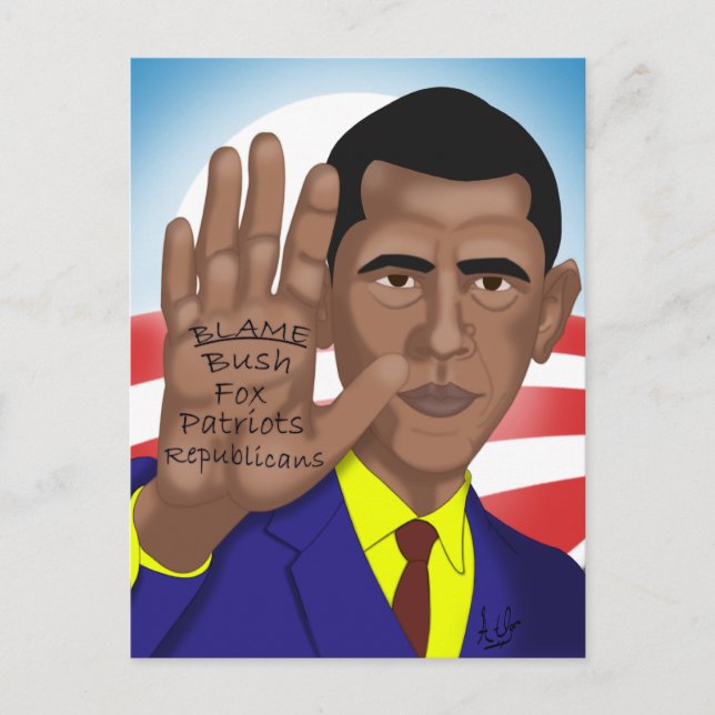 Obama Handel in Teleprompter Postkarte (Vorderseite)