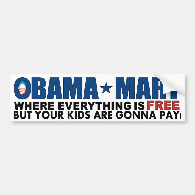 Obama-Handelszentrum - wo alles frei ist! Autoaufkleber (Vorne)
