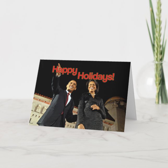 Obama Happy Holidays Feiertagskarte (Vorderseite)