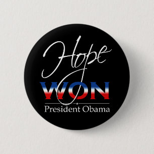 Obama HOFFNUNG GEWONNEN - Knopf Button